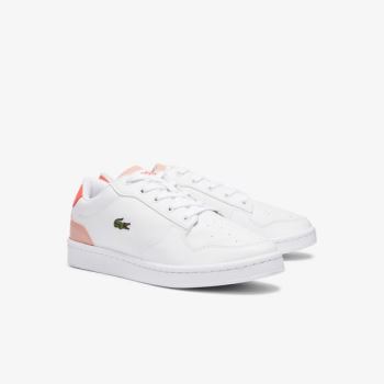 Lacoste Masters Cup Leather and Synthetic Sneakers - Tenisky Dětské Bílé / Růžové | CZ-z4lIuI